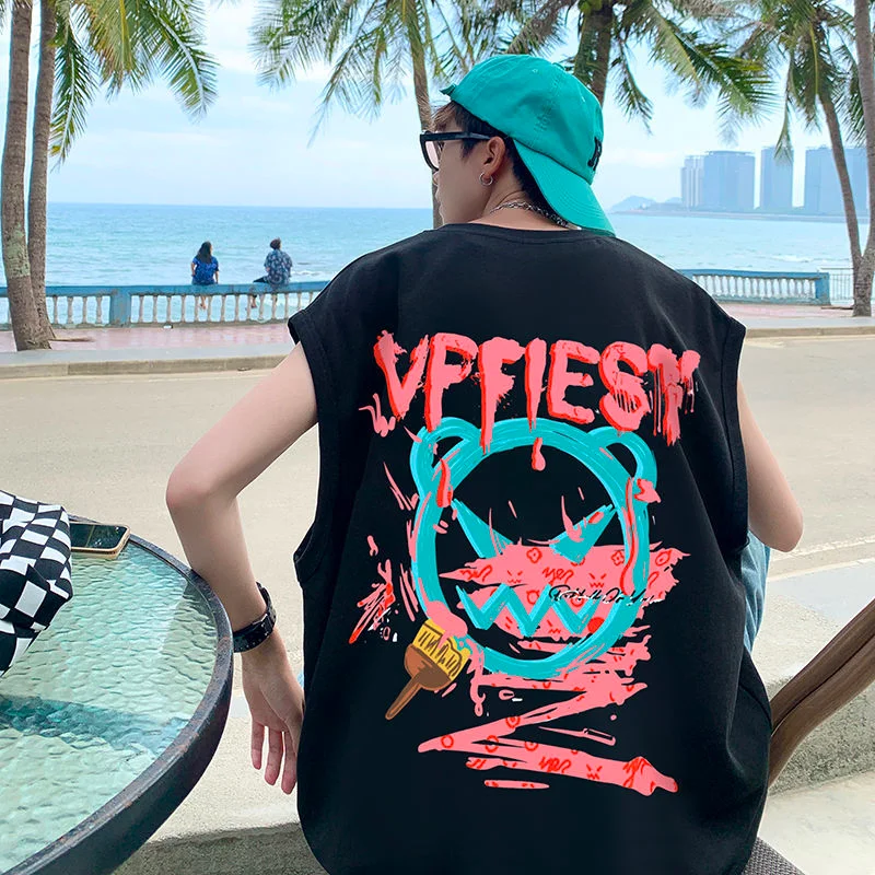 Vintage Retro graffiti letter summer European American style washed hole vest couple fashion brand hip-hop sleeveless men vest
Vintage Retro graffiti letter summer European American style washed hole vest couple fashion brand hip-hop sleeveless men vest