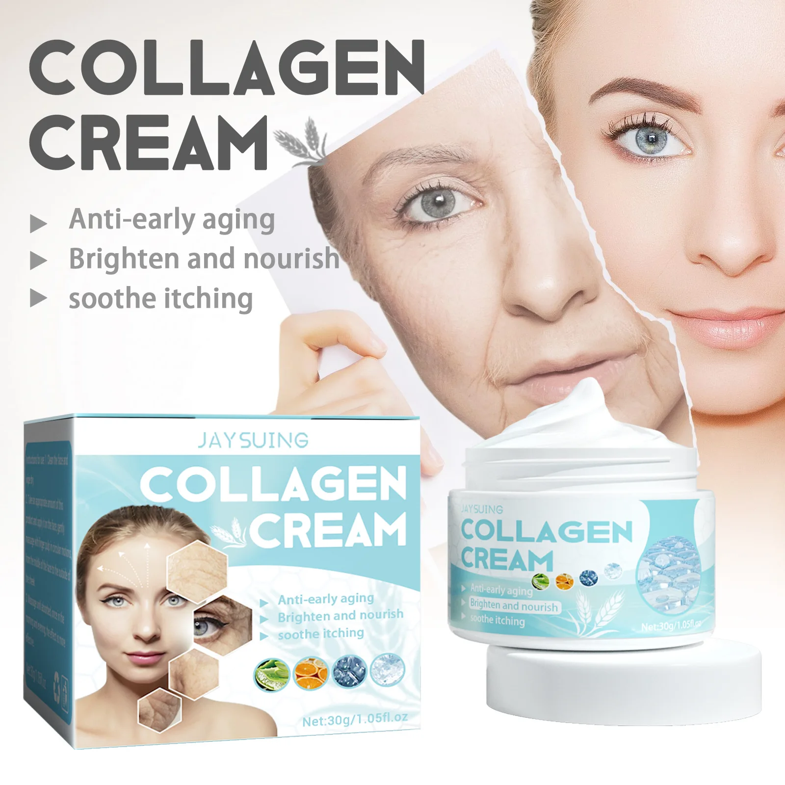 Effective Anti-Wrinkle Collagen Cream Firming Anti-Aging Skin Beauty Moisturizing Moisturizing Skin Rejuvenation Facial Care
Effective Anti-Wrinkle Collagen Cream Firming Anti-Aging Skin Beauty Moisturizing Moisturizing Skin Rejuvenation Facial Care