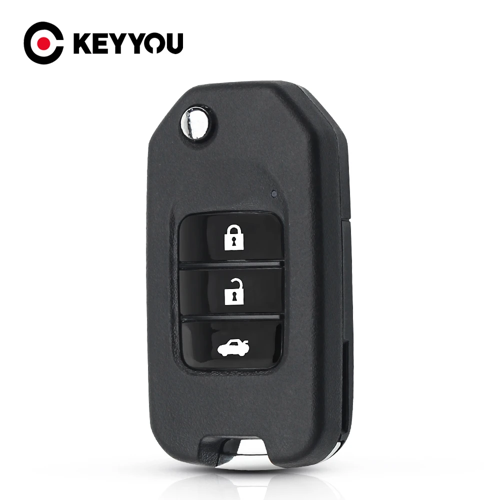 KEYYOU 3 кнопки дистанционный смарт ключ-Брелок чехол для Honda Civic City Fit HR-V XR-V раскладной авто ключ оболочка Uncut Blade 
KEYYOU 3 кнопки дистанционный смарт ключ-Брелок чехол для Honda Civic City Fit HR-V XR-V раскладной авто ключ оболочка Uncut Blade