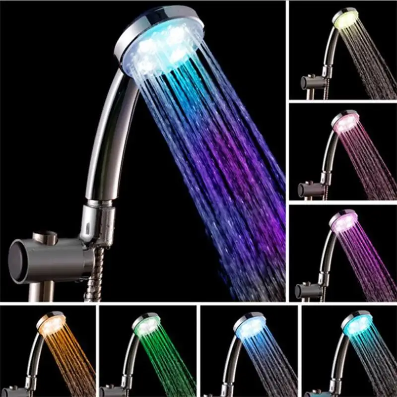 

7 Color Changing LED Shower Head Handheld Showerhead Bathroom Modern Accessories Nozzle Water Saving Waterfall Shower Sprayer