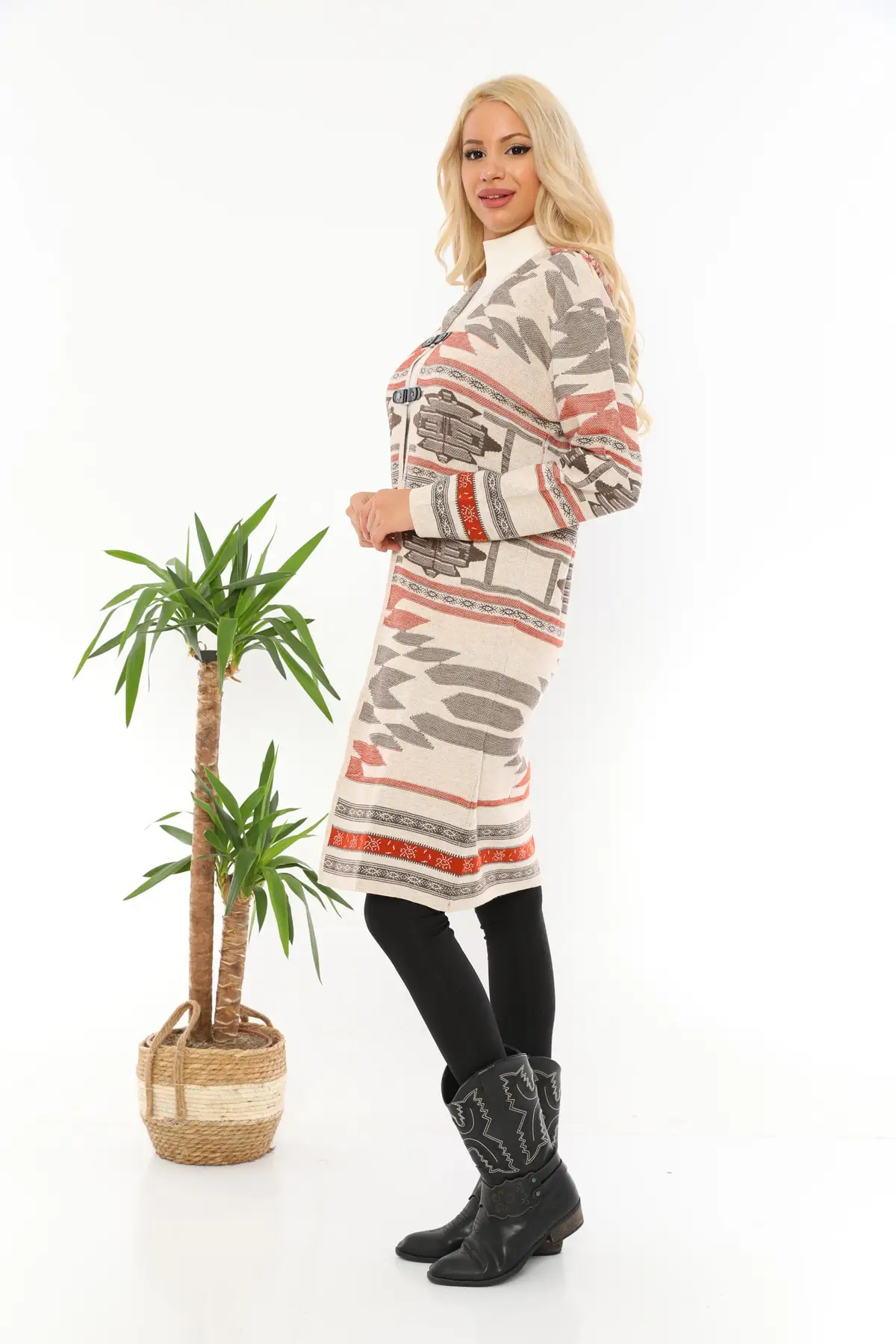 Women's Cardigan - Beige Patterned Hooded Long - Acrylic Casual Knitted Quality Fashion Sweaters Loose Jumper
Women's Cardigan - Beige Patterned Hooded Long - Acrylic Casual Knitted Quality Fashion Sweaters Loose Jumper