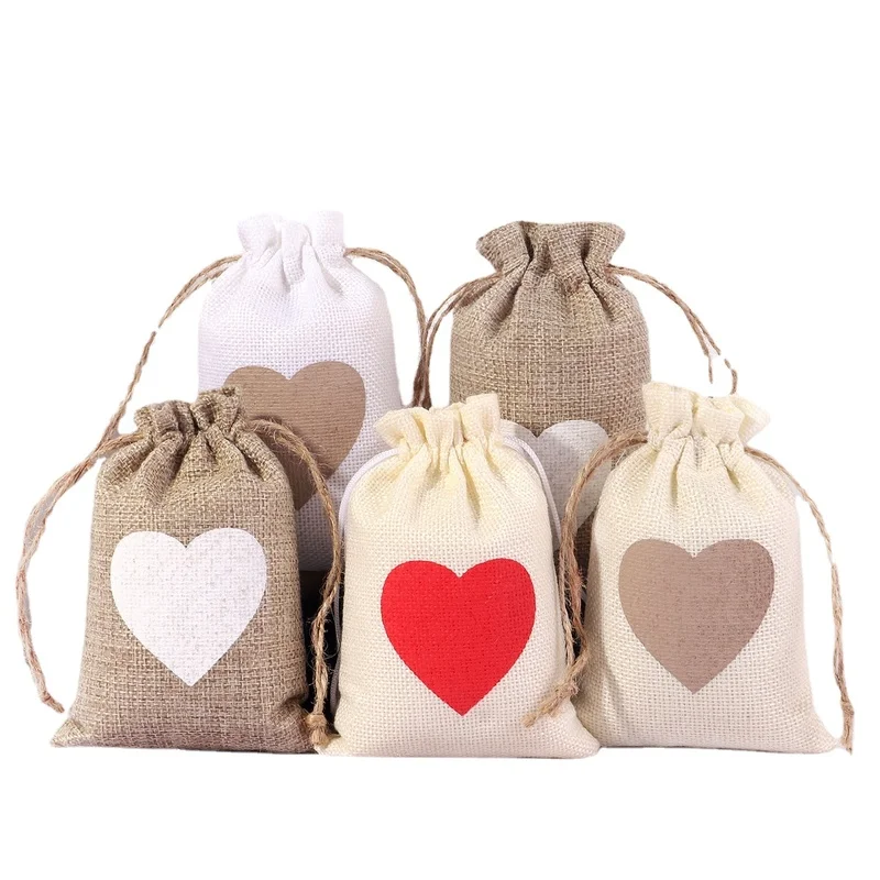 20pcs/lot White Khaki Drawstring Linen Love Gift Bag Halloween Valentine's Day Christmas Party Wrapping Bag 10X14cm Key Storag
20pcs/lot White Khaki Drawstring Linen Love Gift Bag Halloween Valentine's Day Christmas Party Wrapping Bag 10X14cm Key Storag