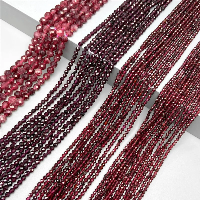 15" Small Faceted Garnet Stones Beads Round Spacer Beads For Jewelry Making Beadwork DIY Bracelet Necklace 2/3/4/6MM
15" Small Faceted Garnet Stones Beads Round Spacer Beads For Jewelry Making Beadwork DIY Bracelet Necklace 2/3/4/6MM