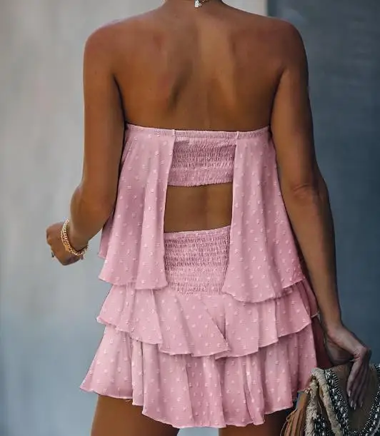 Women Pink Rompers Summer European & American Fashion Women's Casual Casual Clothing Backless Loose Fitting Wide Leg Jumpsuit
Women Pink Rompers Summer European & American Fashion Women's Casual Casual Clothing Backless Loose Fitting Wide Leg Jumpsuit
