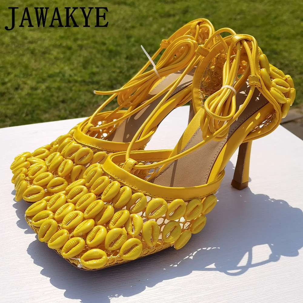 Genuine Leather Mesh Shell Women Pumps Strappy Square Toe Women Sandals Party Wedding Shoes Summer 2022 Designer High Heel Shoes
Genuine Leather Mesh Shell Women Pumps Strappy Square Toe Women Sandals Party Wedding Shoes Summer 2022 Designer High Heel Shoes