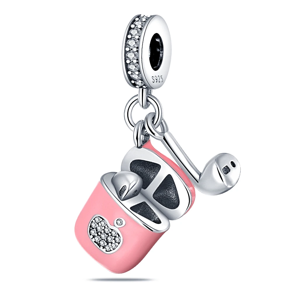 925 Silver Pink Earphones Charm Shiny Zircon Beads Fit Pandora Original Bracelets Fashion DIY Woman Charms for Jewelry Making
925 Silver Pink Earphones Charm Shiny Zircon Beads Fit Pandora Original Bracelets Fashion DIY Woman Charms for Jewelry Making