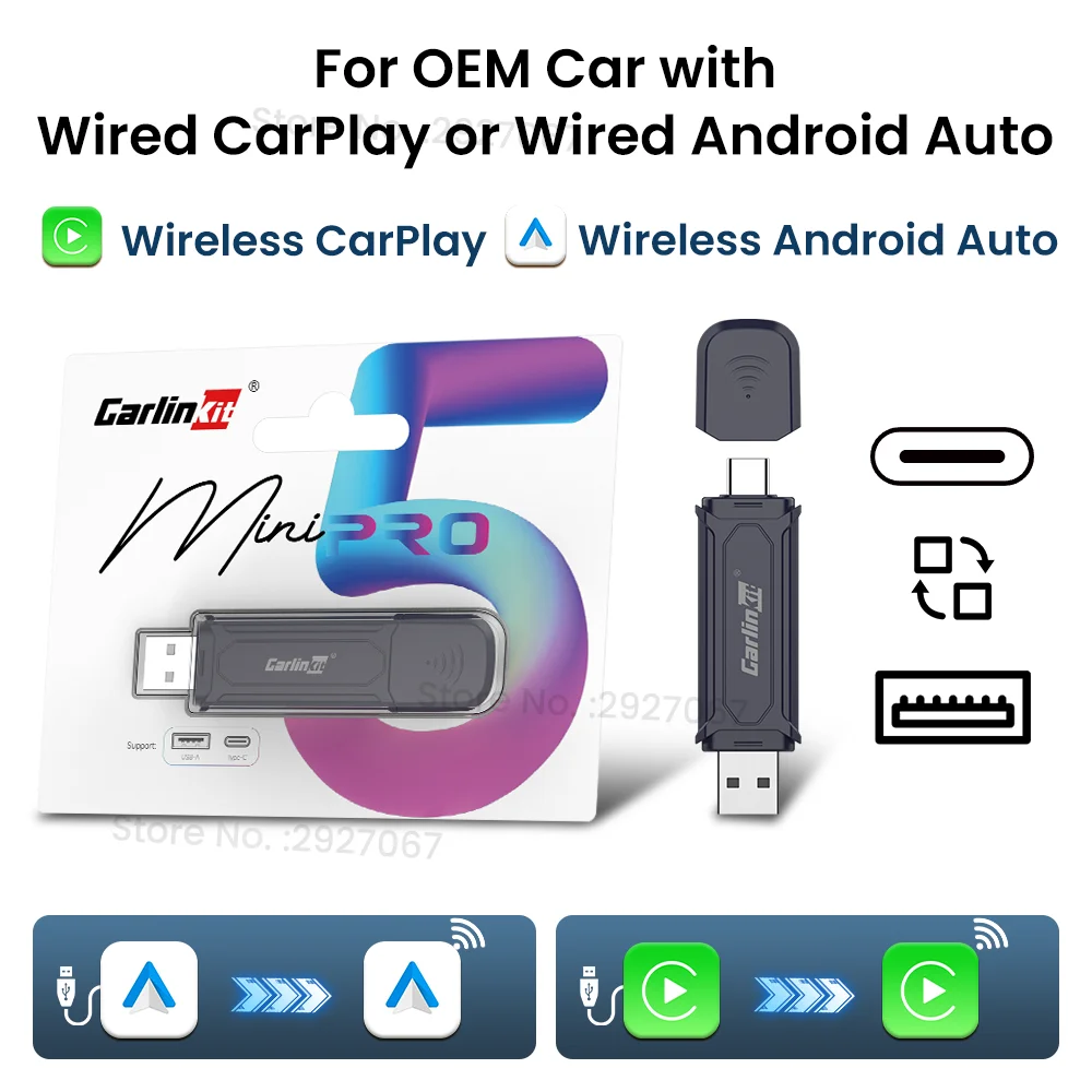 CarlinKit Baidu CarLife to CarPlay Беспроводной адаптер Android Auto 2 в 1 Мини-бокс USB Plug and Play 5,8 ГГц Wi-Fi Бесшовное подключение 
CarlinKit Baidu CarLife to CarPlay Беспроводной адаптер Android Auto 2 в 1 Мини-бокс USB Plug and Play 5,8 ГГц Wi-Fi Бесшовное подключение