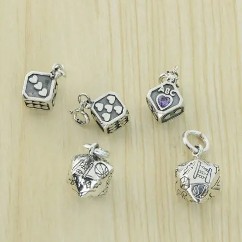 S925 Sterling Silver Pendant Personality Retro Hip Hop Style Love Dice Polygon Shape Jewelry Gifts for Lovers
S925 Sterling Silver Pendant Personality Retro Hip Hop Style Love Dice Polygon Shape Jewelry Gifts for Lovers