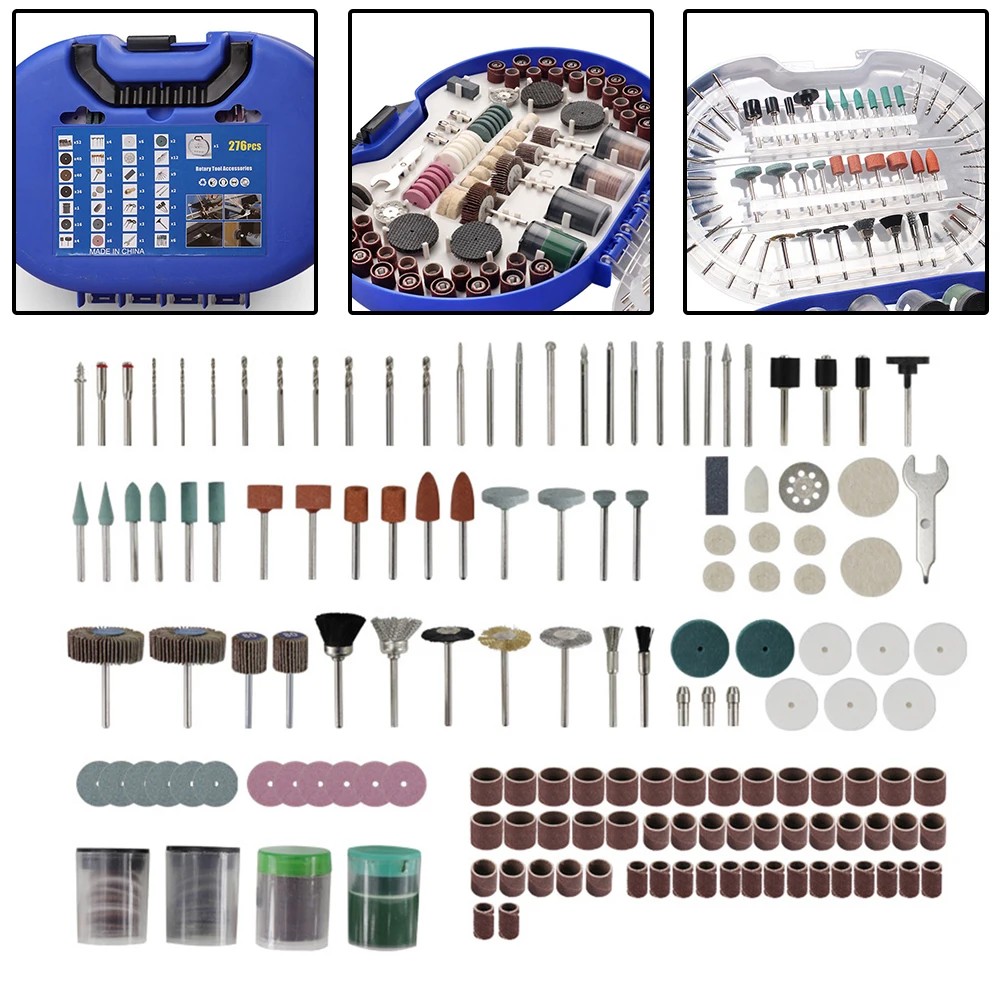 276pcs Rotary Tool Accessories Electric Drill Bit Grinding Heads For Polishing Wood Glass Ceramic Tile Plastic Abrasive Tools
276pcs Rotary Tool Accessories Electric Drill Bit Grinding Heads For Polishing Wood Glass Ceramic Tile Plastic Abrasive Tools