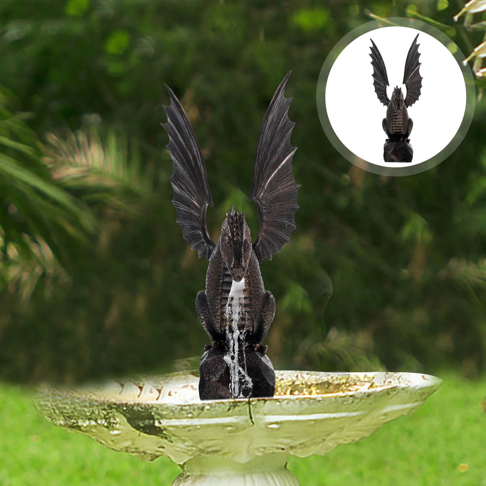 

Статуя фонтана дракона, садовый декор, украшение для газона, распылитель, фигурка, Ретро Декор