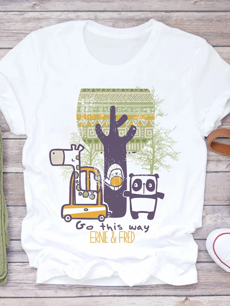 Women Tshirt Cartoon Graphic Panda Giraffe Print Short Sleeves T-shirts Girls Printed Tops O-neck T-shirt For Woman White Tees
Women Tshirt Cartoon Graphic Panda Giraffe Print Short Sleeves T-shirts Girls Printed Tops O-neck T-shirt For Woman White Tees