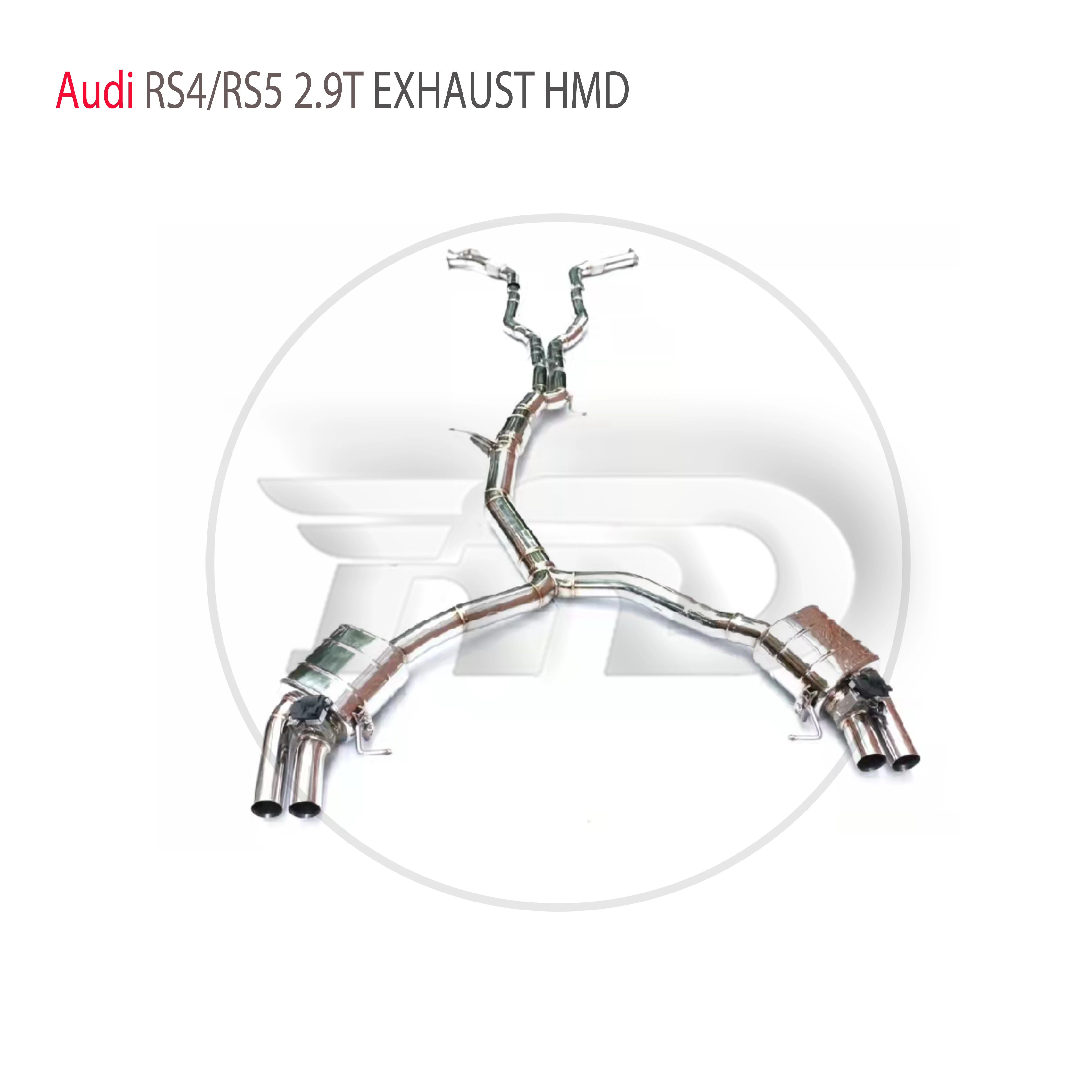 

HMD Stainless Steel Exhaust System Performance Catback Front Pipe for Audi RS4 RS5 2.9T Auto Accesorios Electronic Valve Muffler