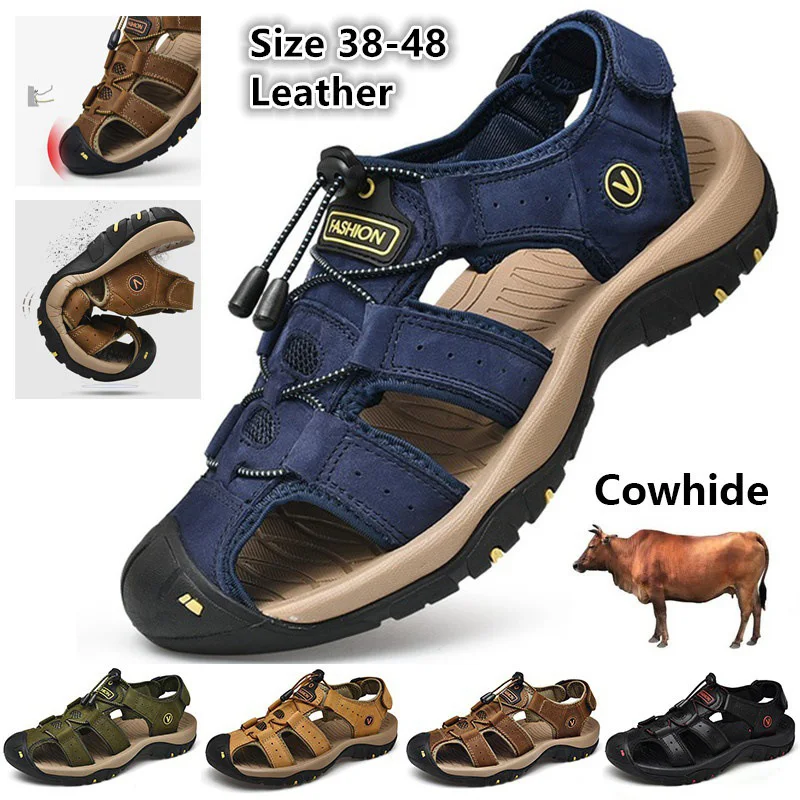 Man Shoes Men's Summer Single Sandals Men Outdoor Leather Baotou Breathable Slippers Wear-resistant Non-slip Sports Sandals 2023
Man Shoes Men's Summer Single Sandals Men Outdoor Leather Baotou Breathable Slippers Wear-resistant Non-slip Sports Sandals 2023