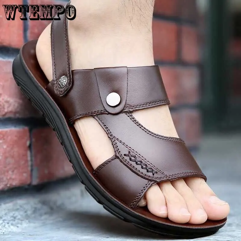 

WTEMPO Open-toe Breathable Non-slip Sandals Men's Stall Wholesale Summer Outside Wear Dual-use Sandals Casual Beach Shoes