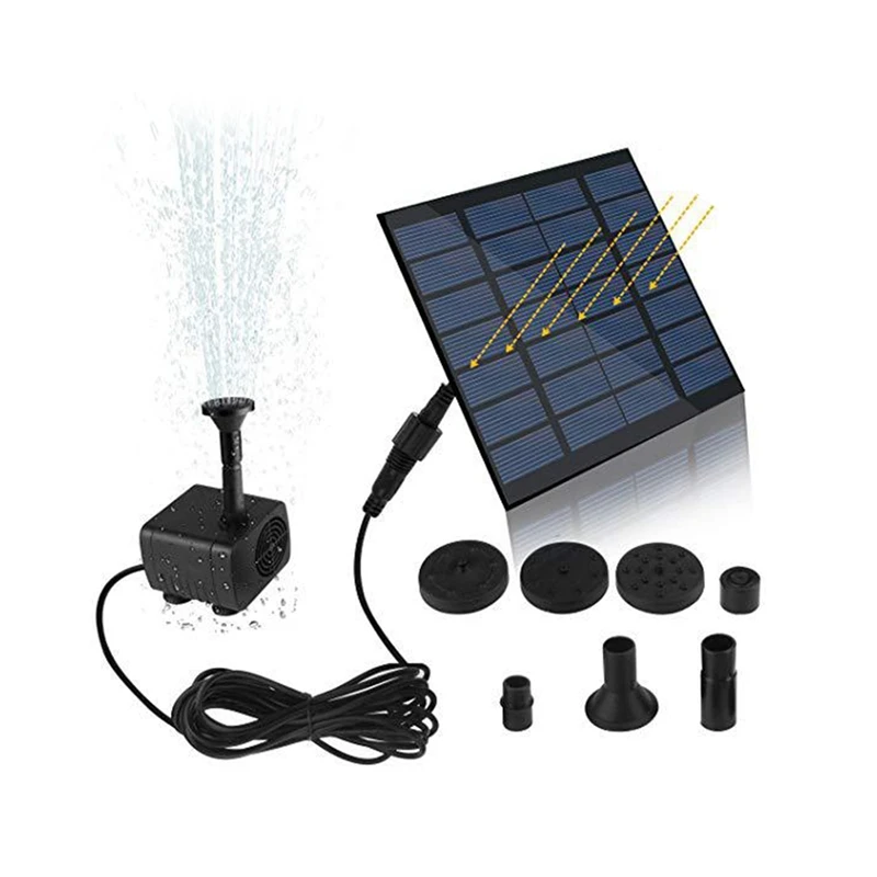 

Solar Hydroponics Submersible Pump With 7 Nozzles Water Pump Filter Multifunctional Decorative Props Portable