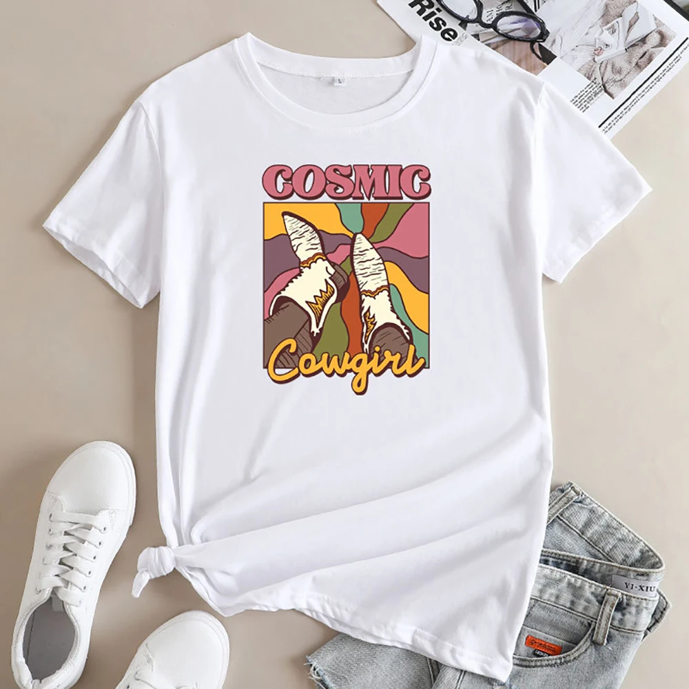 Cowgirl T Shirt for Women 2023 Fashion Cotton Clothes Summer Ladies T Shirts COSMIC Graphic Ulzzang Short Sleeve Tee Female Tops
Cowgirl T Shirt for Women 2023 Fashion Cotton Clothes Summer Ladies T Shirts COSMIC Graphic Ulzzang Short Sleeve Tee Female Tops