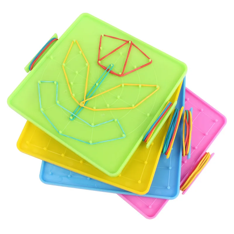 Kids Montessori Math Toys Geometry Cognition Plastic Toys Nail Board With Rubber Bands Children Early Educational Puzzle Game
Kids Montessori Math Toys Geometry Cognition Plastic Toys Nail Board With Rubber Bands Children Early Educational Puzzle Game