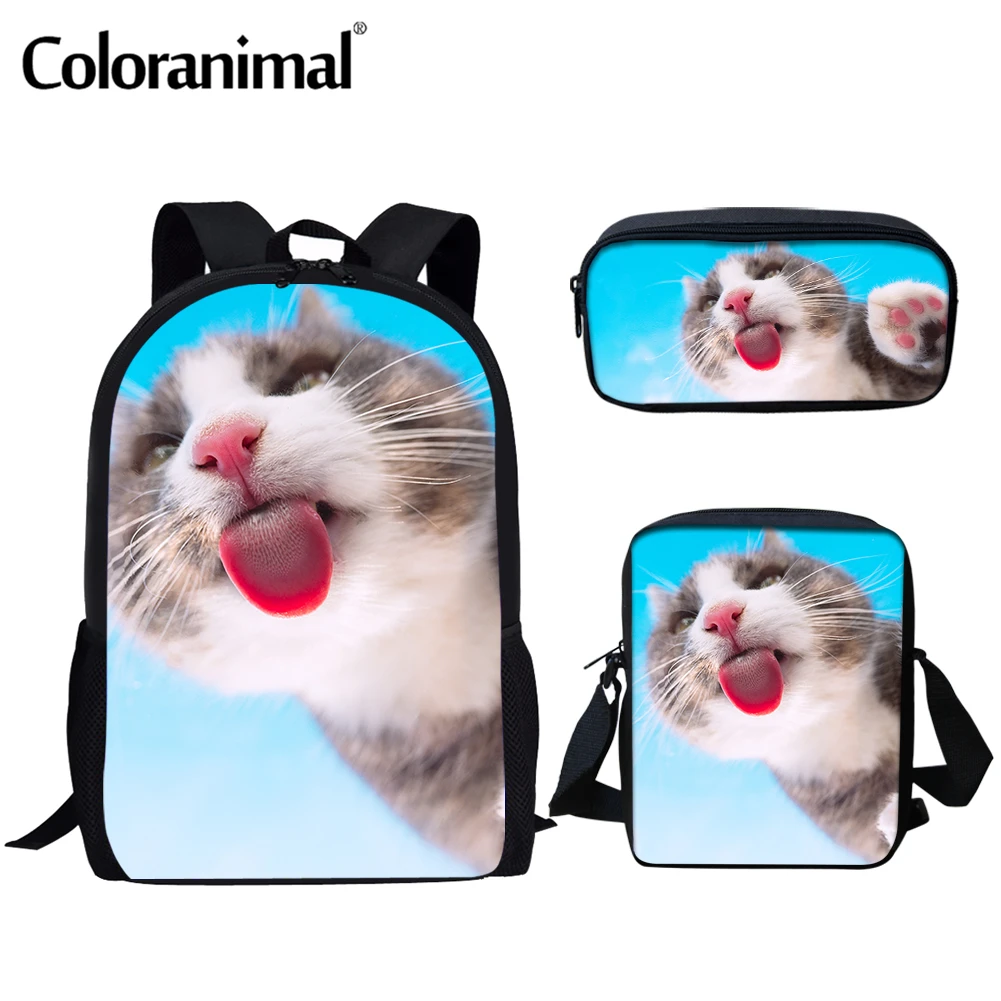 Школьные ранцы Coloranimal для девочек и мальчиков-подростков, Детский рюкзак с 3D принтом кота, детская дорожная сумка для книг, 3 шт./компл., 2022
Школьные ранцы Coloranimal для девочек и мальчиков-подростков, Детский рюкзак с 3D принтом кота, детская дорожная сумка для книг, 3 шт./компл., 2022