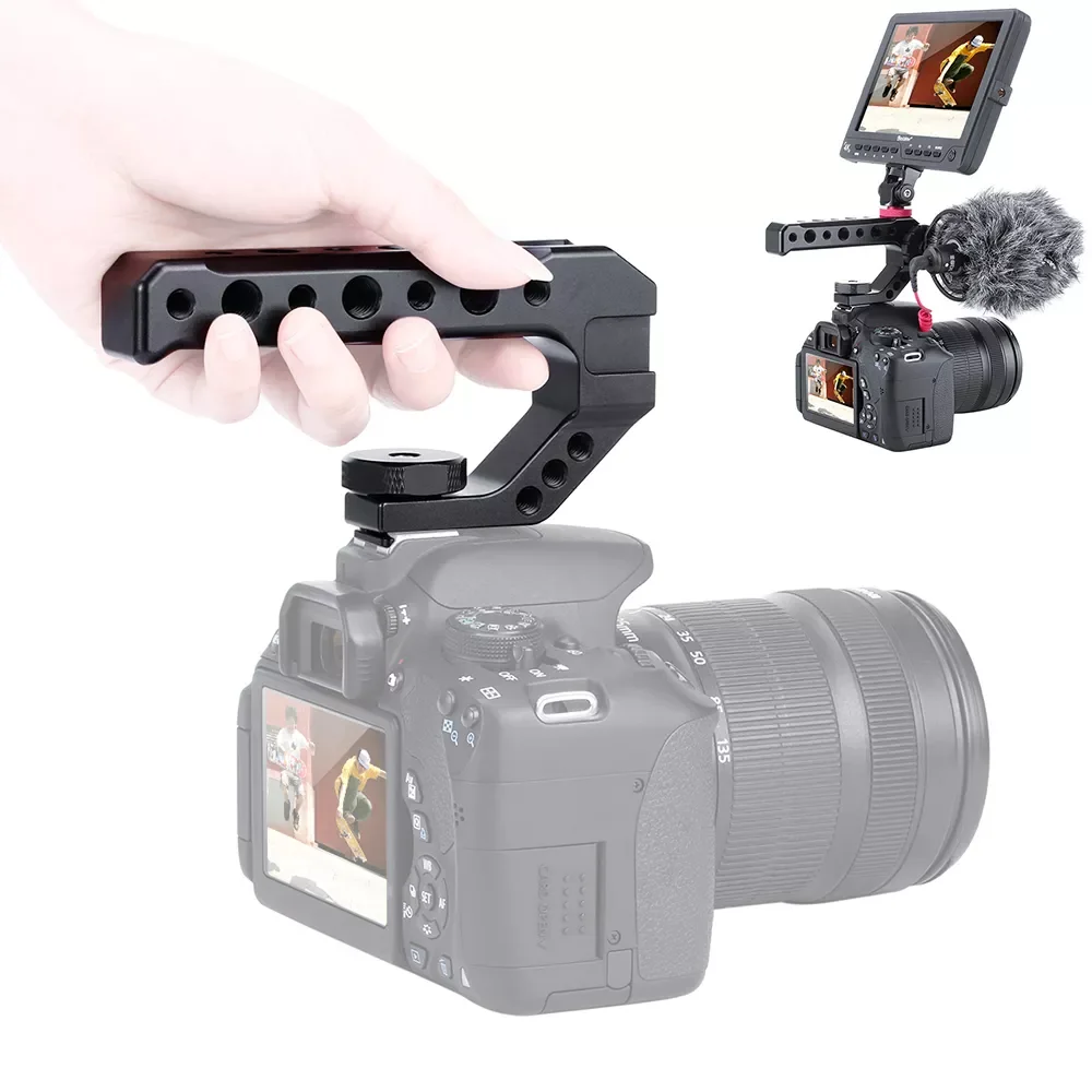 Aluminum DSLR Top Handle Grip w Cold Shoe Mount 1/4'' 3/8'' for Monitor Microphone Video Light to Sony A6400 630
Aluminum DSLR Top Handle Grip w Cold Shoe Mount 1/4'' 3/8'' for Monitor Microphone Video Light to Sony A6400 630