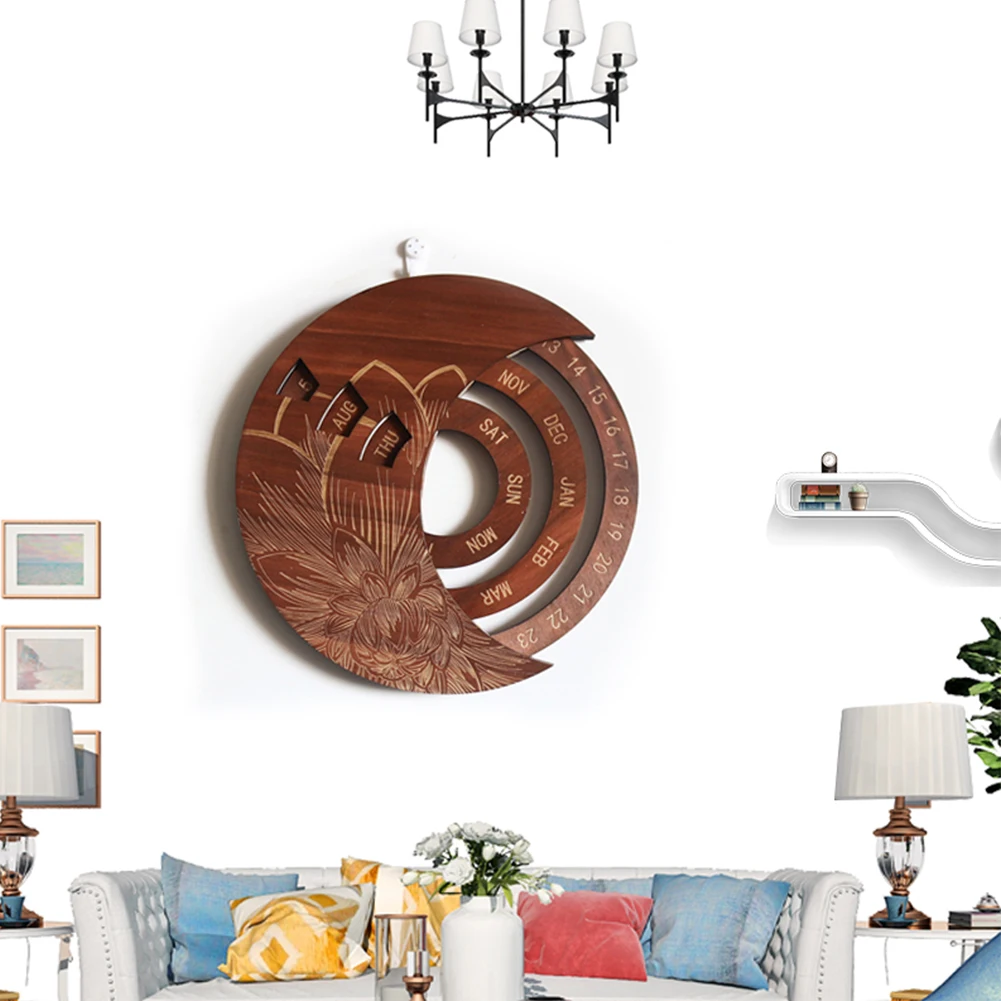 Wooden Round Perpetual Calendar Creative Wooden Wall Calendar Wall Hanging Crafts Decorative Xmas Gift Handicraft Decoration
Wooden Round Perpetual Calendar Creative Wooden Wall Calendar Wall Hanging Crafts Decorative Xmas Gift Handicraft Decoration