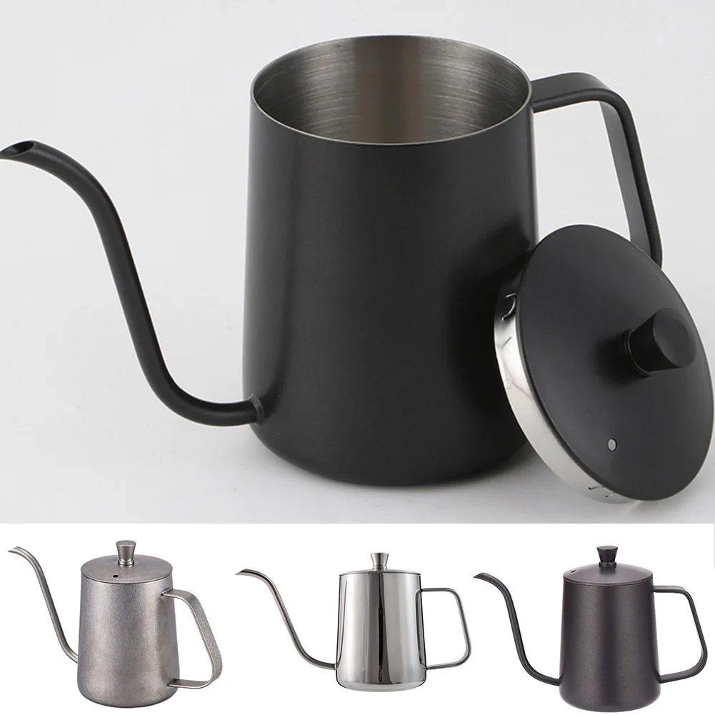 

350/600ML Drip Kettle Coffee Tea Pot Stainless Steel Gooseneck Drip Kettle Narrow Spout Long Mouth Teapot Hand Drip Coffee Pots