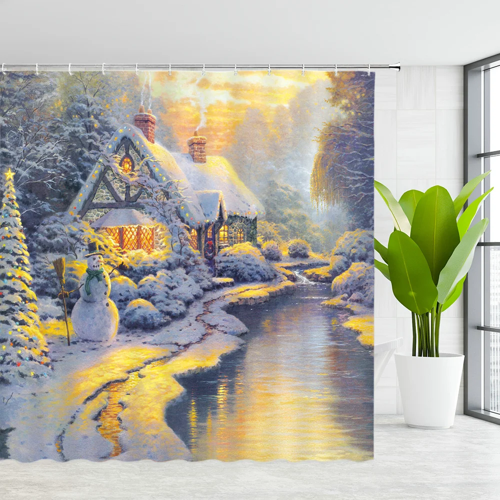 Rural Oil Painting Scenery Shower Curtains European Style Flower Plant Landscape Waterproof Bathroom Deco Bath Screen With Hooks
Rural Oil Painting Scenery Shower Curtains European Style Flower Plant Landscape Waterproof Bathroom Deco Bath Screen With Hooks