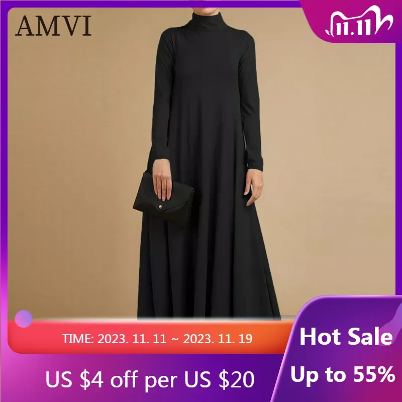 Women Dresses Loose Muslim Dress Solid Color Robe High Neck Bodycon Slim Skirt High Waist Gown Maxi Dresses Casual Dress Autumn
Women Dresses Loose Muslim Dress Solid Color Robe High Neck Bodycon Slim Skirt High Waist Gown Maxi Dresses Casual Dress Autumn