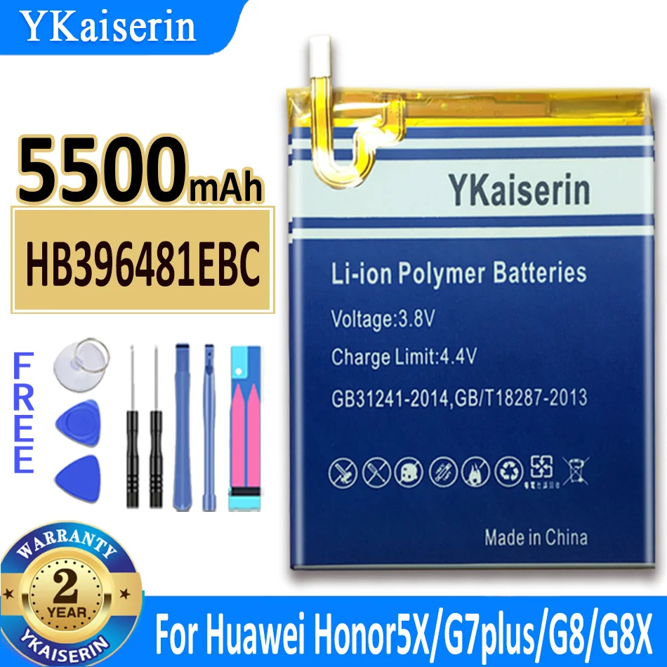 Аккумулятор ykaisсеребрин HB396481EBC 5500 мАч для Huawei Honor 5X/Ascend G7 Plus G7Plus/G8/G8X, батареи + Бесплатные инструменты
Аккумулятор ykaisсеребрин HB396481EBC 5500 мАч для Huawei Honor 5X/Ascend G7 Plus G7Plus/G8/G8X, батареи + Бесплатные инструменты
