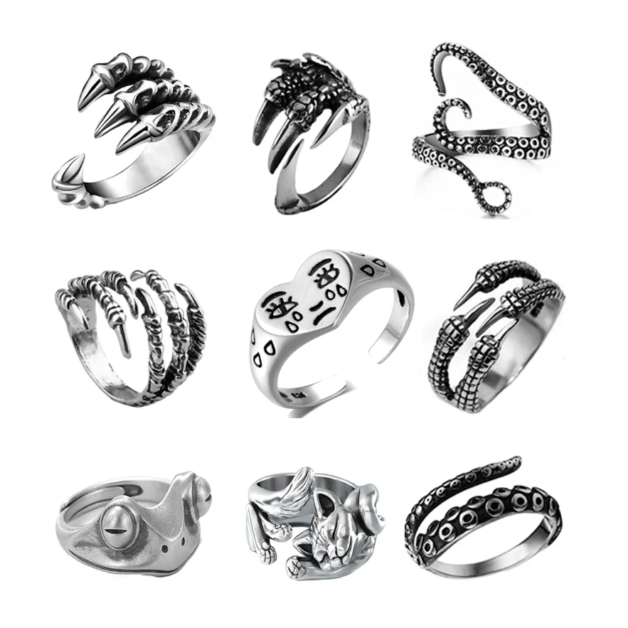 Retro Punk Snake Magic Claw Ring for Men Women Exaggerated Antique Siver Color Opening Adjustable Rings Gothic Jewelry Gifts
Retro Punk Snake Magic Claw Ring for Men Women Exaggerated Antique Siver Color Opening Adjustable Rings Gothic Jewelry Gifts