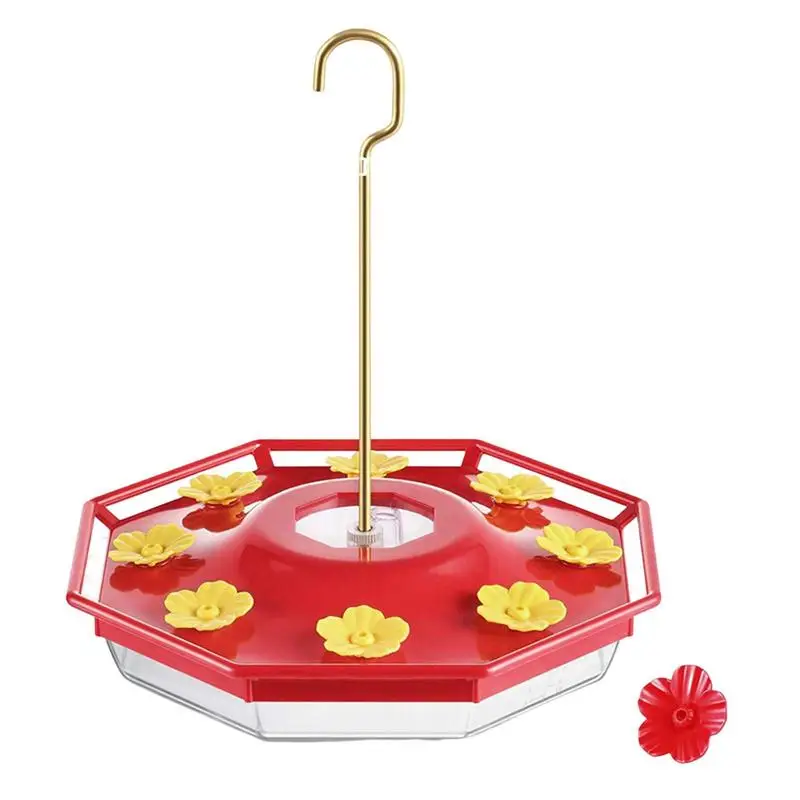 

Outdoor Hummingbird Feeder Red Bee Proof Outside Humming Bird Feeder With 8 Feeding Ports Bird Accessories Easy To Fill For Bird