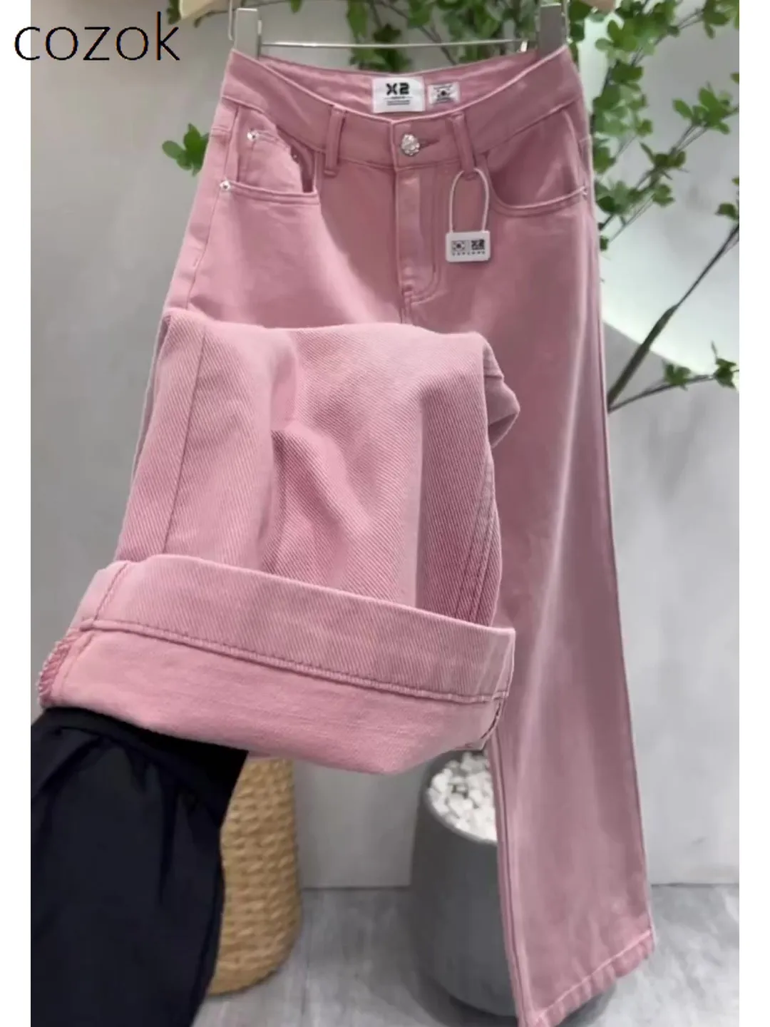 Pink High Waist Straight Jeans for Women 2023 Summer Thin Fashion Loose Slim-Fit Wide-Leg Pants Sweet Temperament Women's Jeans
Pink High Waist Straight Jeans for Women 2023 Summer Thin Fashion Loose Slim-Fit Wide-Leg Pants Sweet Temperament Women's Jeans