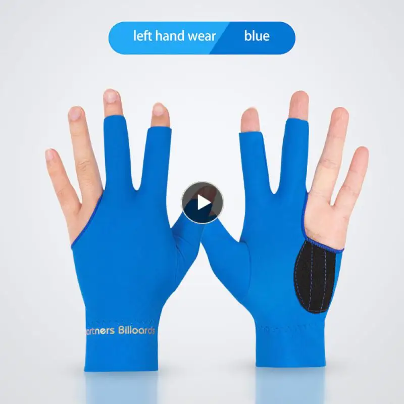 

Soft Billiard Gloves Anti Slip Design Three Finger Gloves Elastic Design Silky Fabric Billiards Non Slip Breathable Gloves