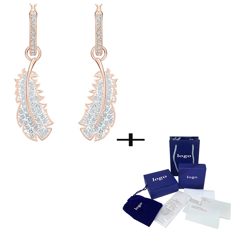 Женские серьги-подвески из розового золота, с перьями
Женские серьги-подвески из розового золота, с перьями