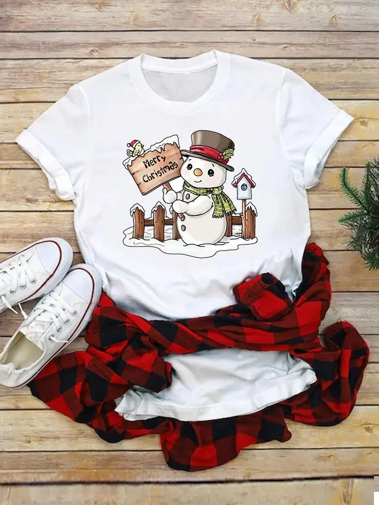 Snowman Funny Sweet New Year Women Merry Christmas Fashion Graphic Tee Clothing Short Sleeve T Print Female Casual T-shirts
Snowman Funny Sweet New Year Women Merry Christmas Fashion Graphic Tee Clothing Short Sleeve T Print Female Casual T-shirts