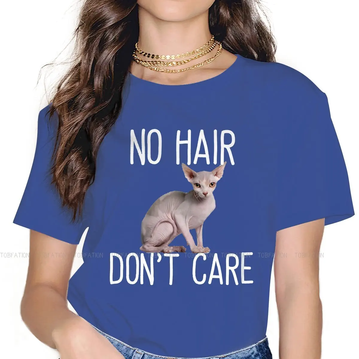 Модные футболки с надписью «No Hair Not Care» без волос, Милая женская футболка без волос со сфинксом и котом из чистого хлопка, Размер 5XL, футболка большого размера с круглым вырезом 
Модные футболки с надписью «No Hair Not Care» без волос, Милая женская футболка без волос со сфинксом и котом из чистого хлопка, Размер 5XL, футболка большого размера с круглым вырезом