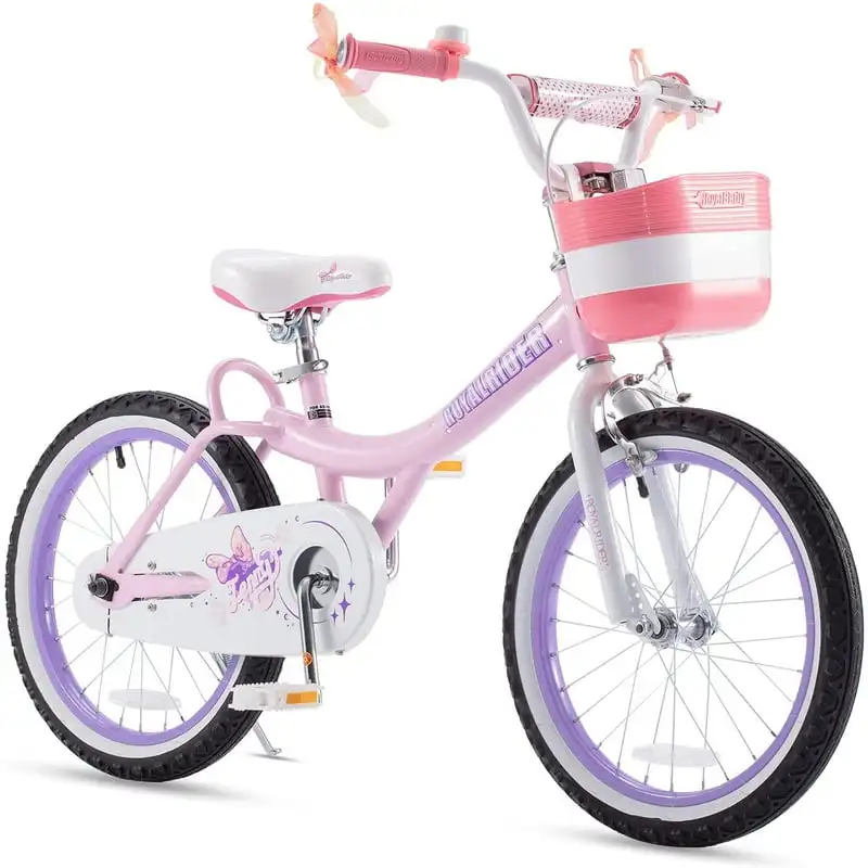

18-дюймовые велосипеды для начинающих девочек с корзиной для тренировочных колес, EI Pink