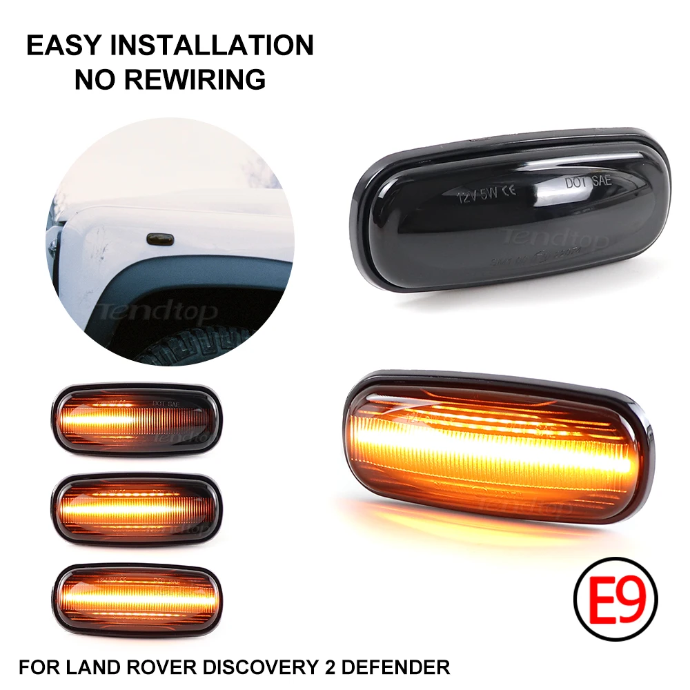 Динамический последовательный световой индикатор для Land Rover Defender Freelander Discovery 2, янтарная лампа поворота