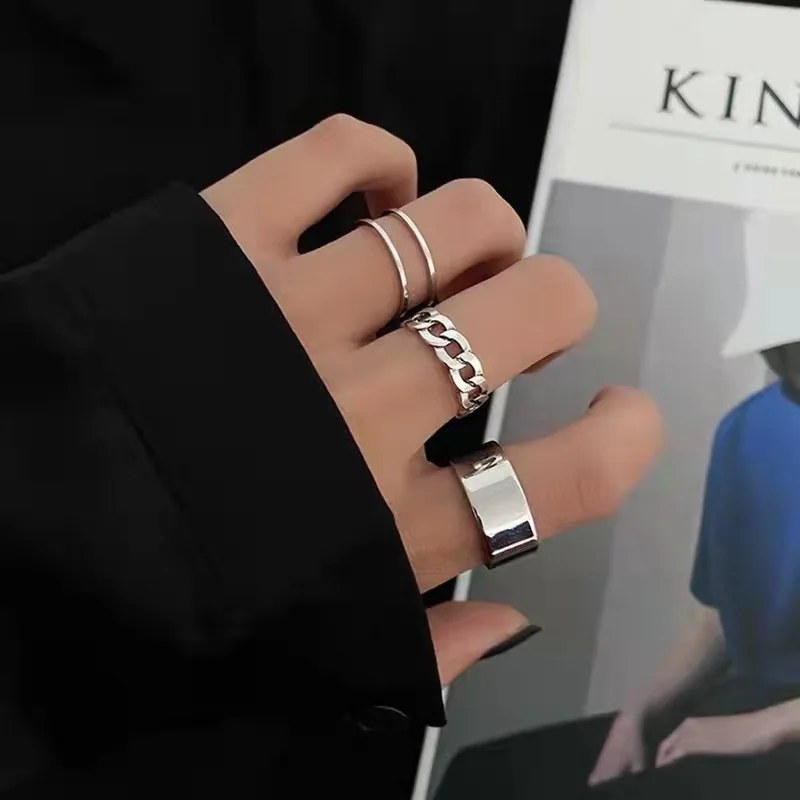 3pcs/lot Hip Hop Cool Multi-layer Ring Fashion Silver Color Adjustable Women Finger Ring Trendy Punk Style Open Rings Set
3pcs/lot Hip Hop Cool Multi-layer Ring Fashion Silver Color Adjustable Women Finger Ring Trendy Punk Style Open Rings Set