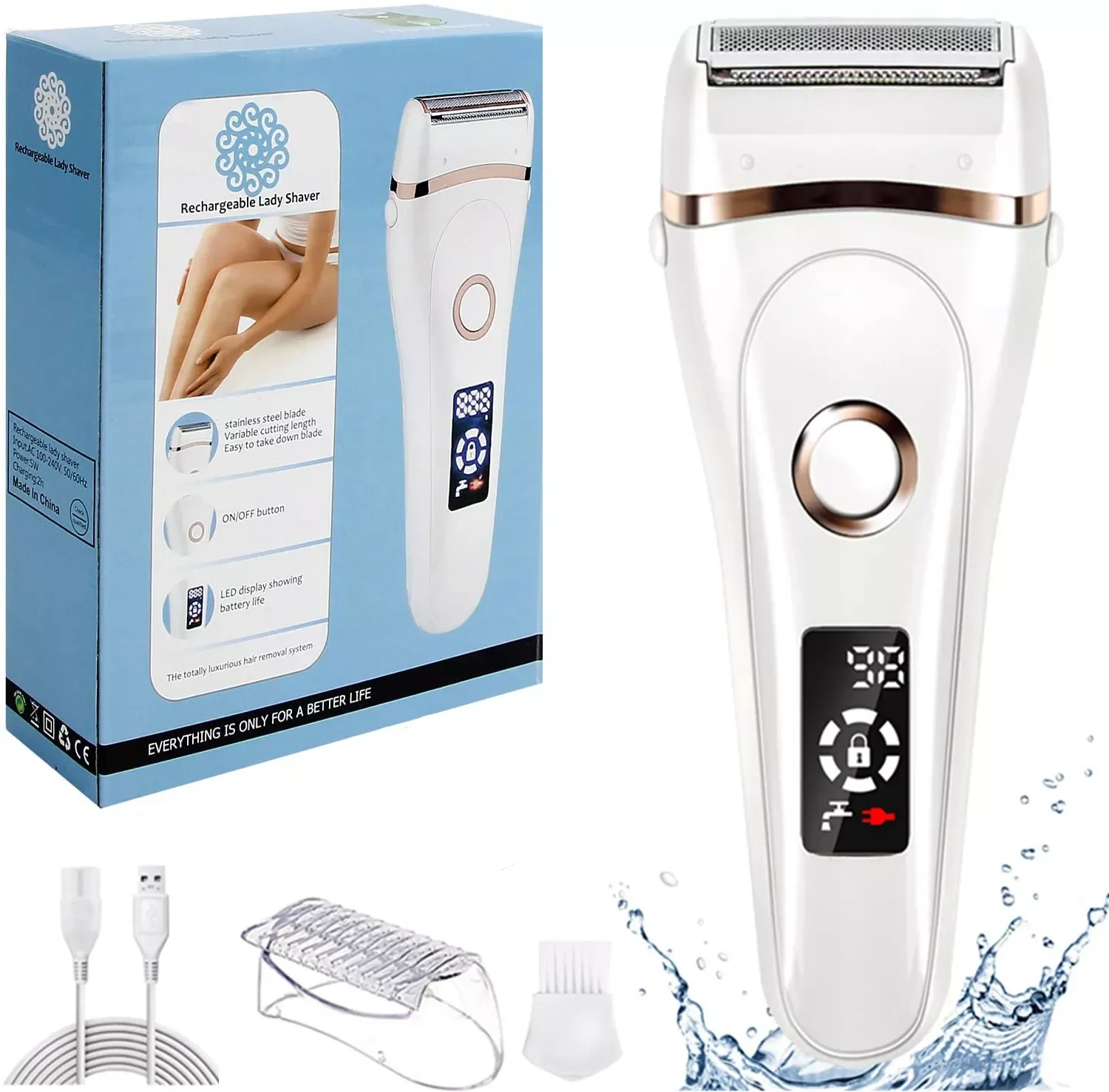 Electric Razor Painless Lady Shaver For Women USB Charging Bikini Trimmer For Whole Body Waterproof LCD Display Wet & Dry Us
Electric Razor Painless Lady Shaver For Women USB Charging Bikini Trimmer For Whole Body Waterproof LCD Display Wet & Dry Us
