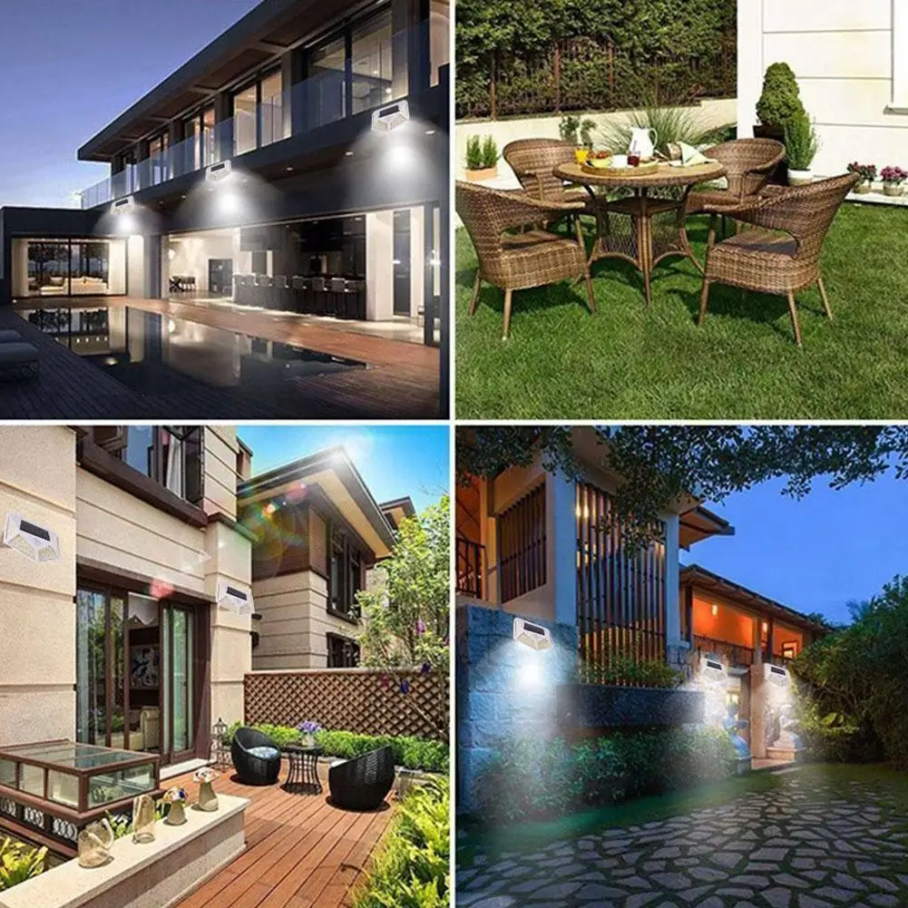 100 LED Solar Sensor Wall Lights ABS Material Outdoor PIR Sided Powered Color Solar Motion Lamp Four White Garden E4F0
100 LED Solar Sensor Wall Lights ABS Material Outdoor PIR Sided Powered Color Solar Motion Lamp Four White Garden E4F0