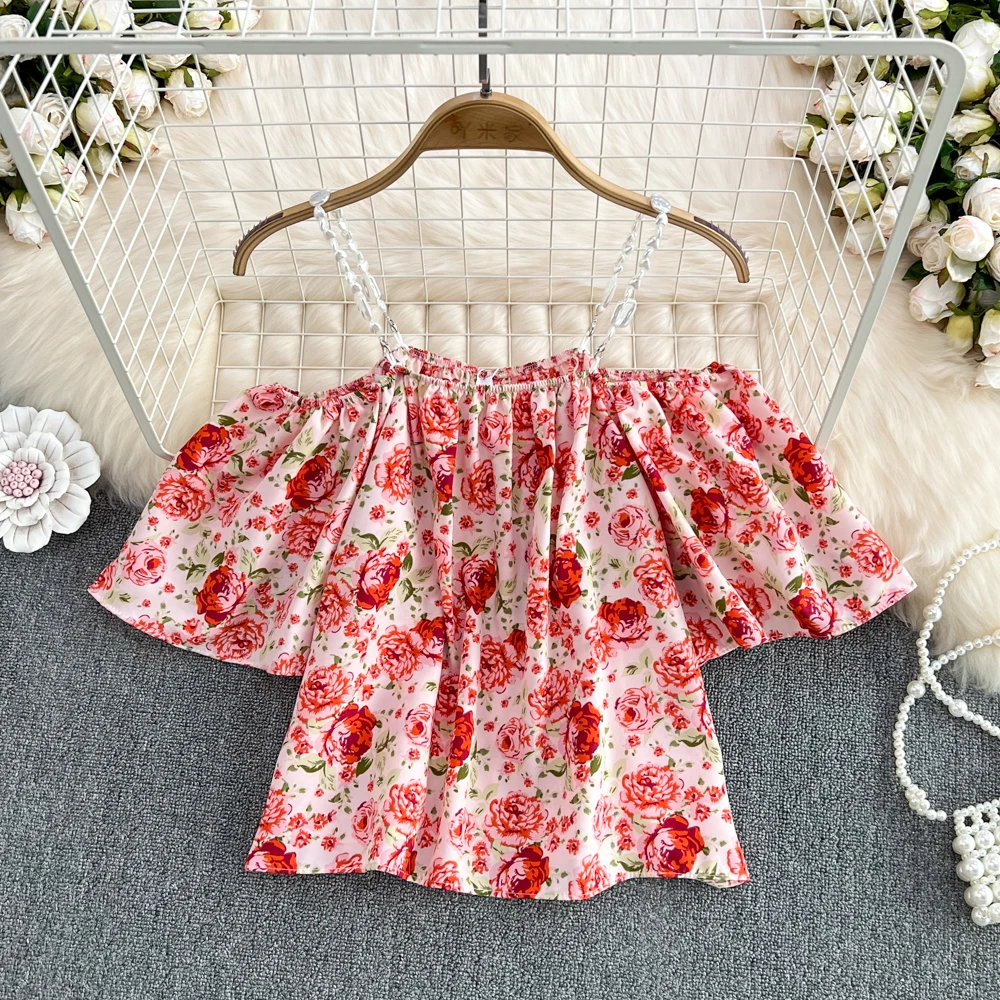 2022 Summer New Fashion Loose Shoulder Strap Chiffon Shirt Sweet and Western Style One Word Collar Short Top
2022 Summer New Fashion Loose Shoulder Strap Chiffon Shirt Sweet and Western Style One Word Collar Short Top