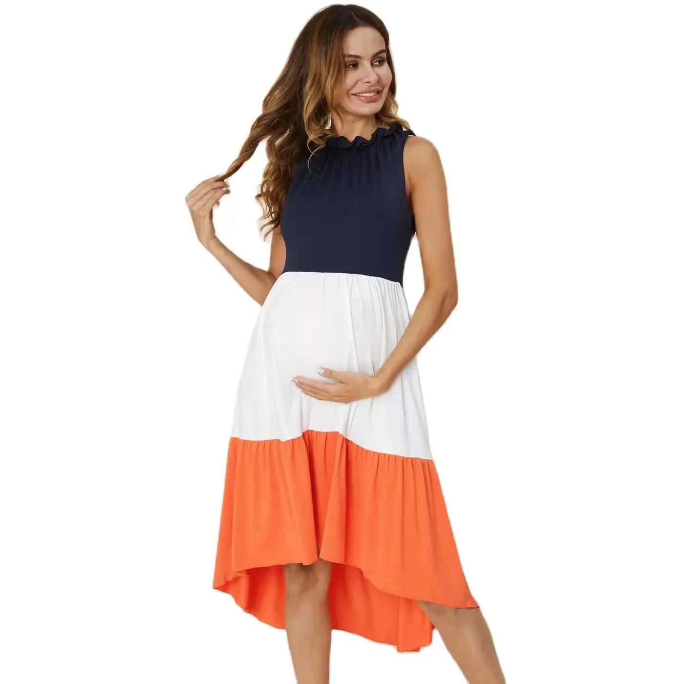 Pregnant Women Sleeveless Long Dress Pregnancy Patchwork Soft Cotton Clothes Fashion Maternity Summer Beach Casual Dresses New 
Pregnant Women Sleeveless Long Dress Pregnancy Patchwork Soft Cotton Clothes Fashion Maternity Summer Beach Casual Dresses New