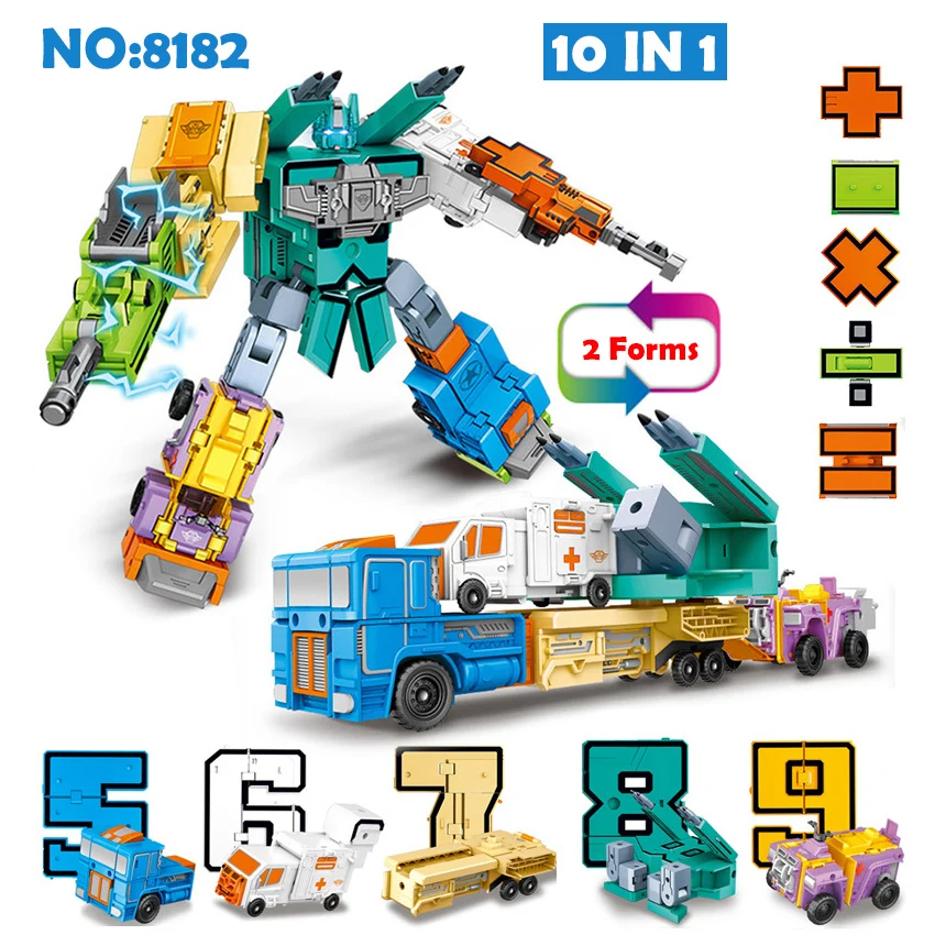 10Pcs Transformation Number Robot Deformation Figures City DIY Creative Building Blocks Sets Friends Assembling Kids Toys
10Pcs Transformation Number Robot Deformation Figures City DIY Creative Building Blocks Sets Friends Assembling Kids Toys