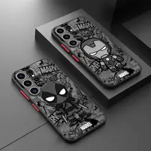 Phone Case for Samsung Note 20 Ultra 10 Plus S23 S22 S21 S20 FE S10E S10 Matte Funda Cartoon Marvel Groot Spiderman
