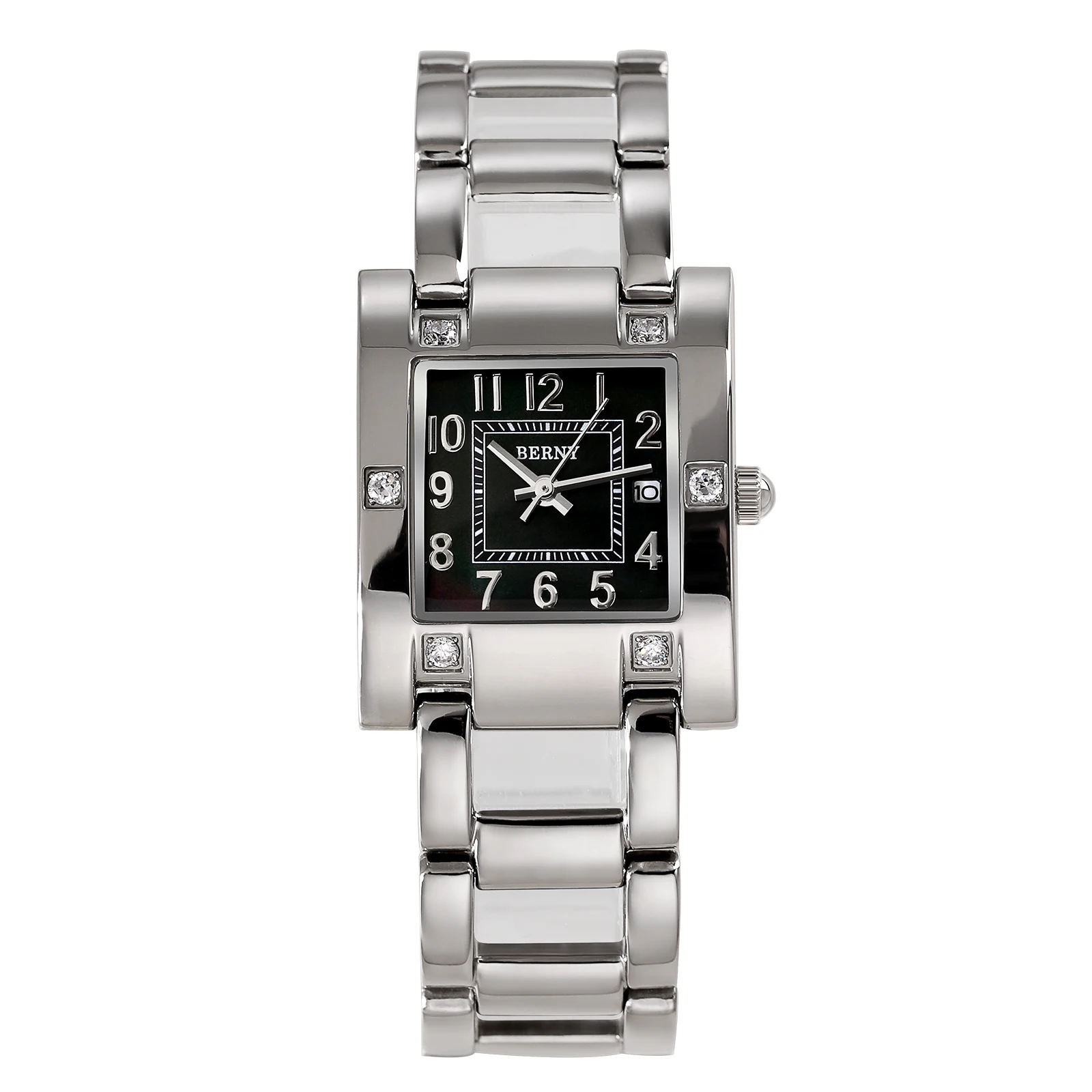 

BERNY Quartz Watch for Women Fashion & Casual Easy Read Stainless Steel Ladies Clock 3ATM Waterproof Wristwatch Relogio Feminino