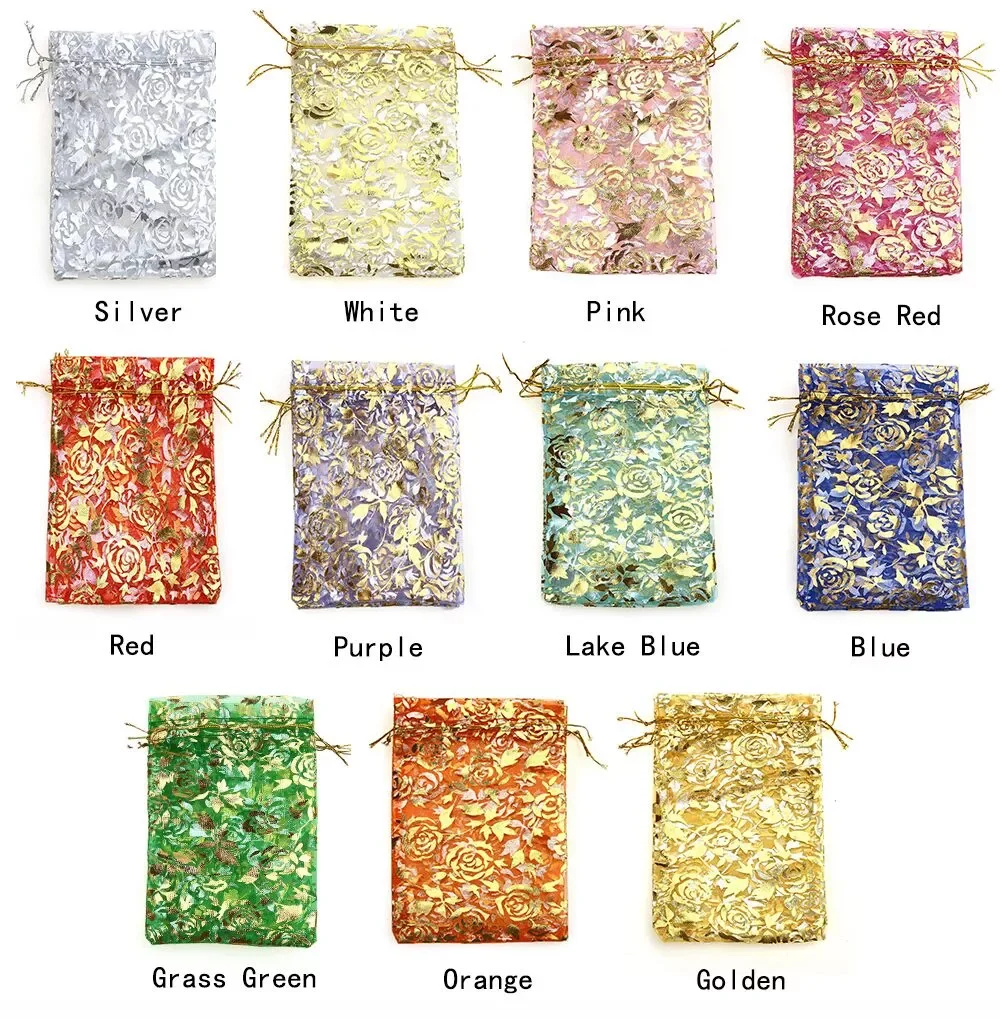 Wholesale 50pc/lot 9X12cm Gold Rose Color Christmas Bags Wedding Drawable Organza Voile Gift Packaging Bags Cheap Pouches Bags 
Wholesale 50pc/lot 9X12cm Gold Rose Color Christmas Bags Wedding Drawable Organza Voile Gift Packaging Bags Cheap Pouches Bags