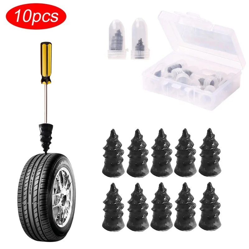 10 Pcs Rubber Nails Self Drilling Tire Tire Repair Machine, Self-Repair Tire, Tire Repair Kit for Bicycle Motorcycle Truck
10 Pcs Rubber Nails Self Drilling Tire Tire Repair Machine, Self-Repair Tire, Tire Repair Kit for Bicycle Motorcycle Truck
