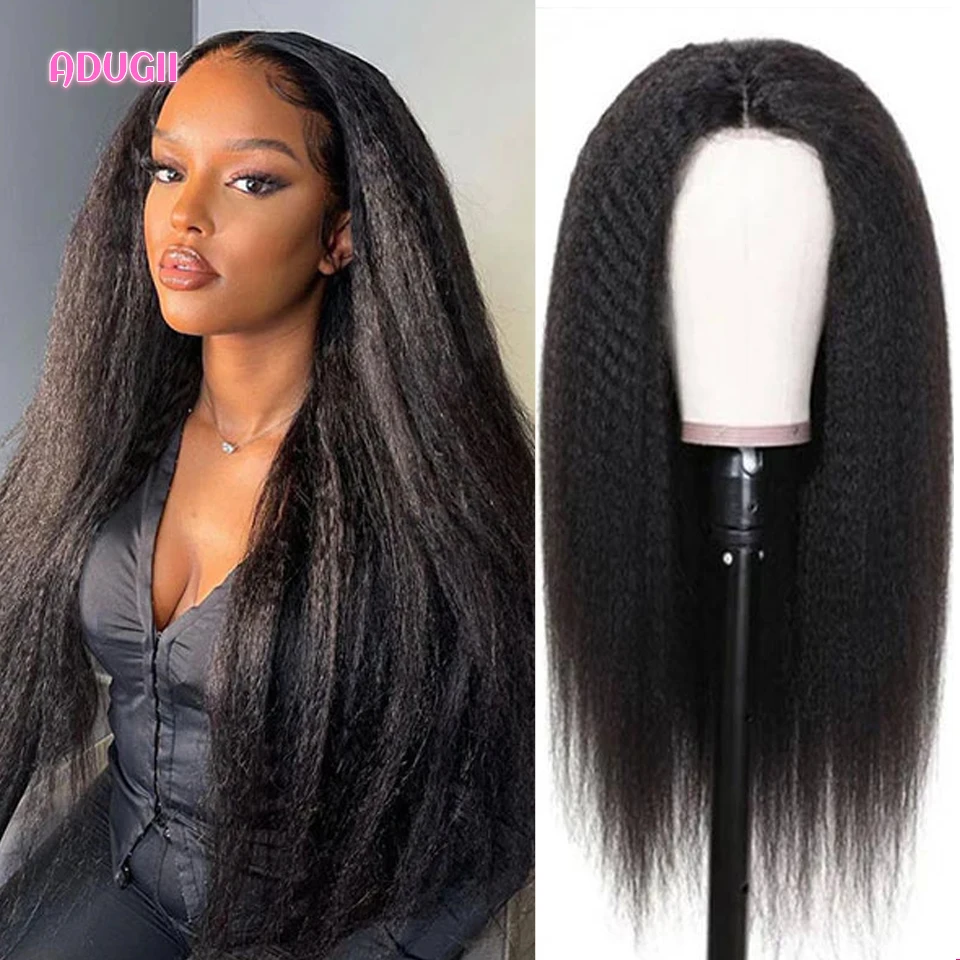 Kinky Straight Wig Transparent Lace Frontal Wigs For Afro Women Yaki Straight Human Hair Wigs Pre Plucked Remy Closure Wig
Kinky Straight Wig Transparent Lace Frontal Wigs For Afro Women Yaki Straight Human Hair Wigs Pre Plucked Remy Closure Wig