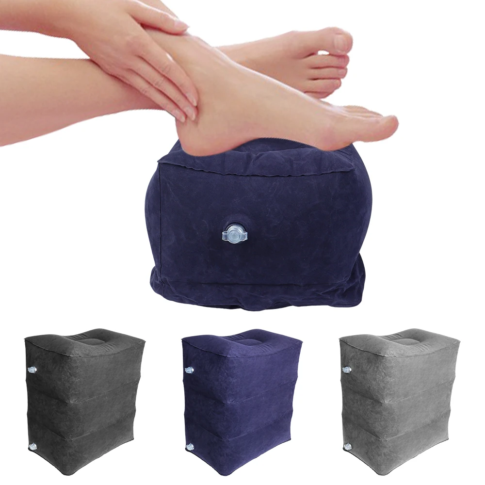 

Портативная надувная подушка для ног, 3-слойная Регулируемая подставка для ног из ПВХ, для путешествий, самолета, автомобиля, автобуса