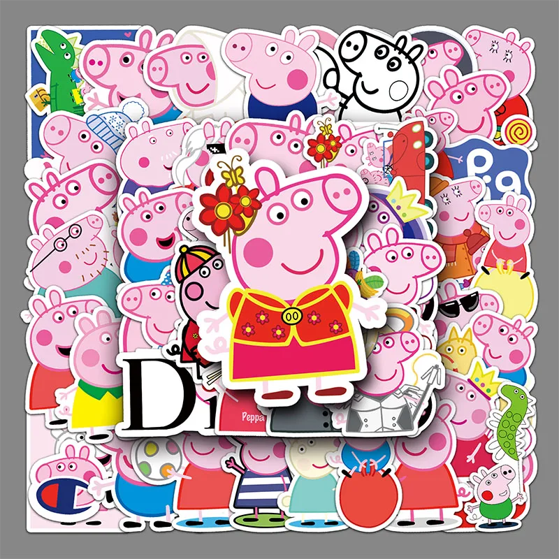

10/30/50Pcs Peppa Pig Cartoon Stickers PAW Patrol Decal Decoration Anime Luggage Phone Laptop Graffiti Stickers Party gift